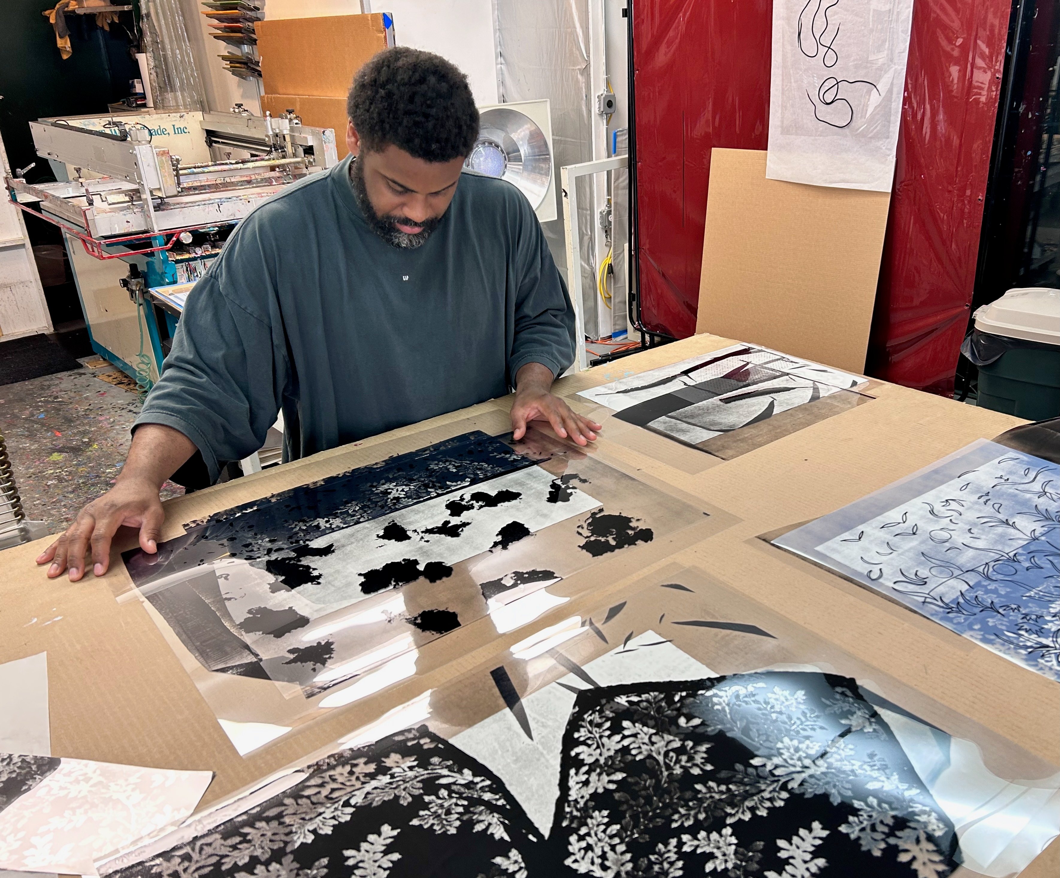 Kevin Beasley Working on the Print
